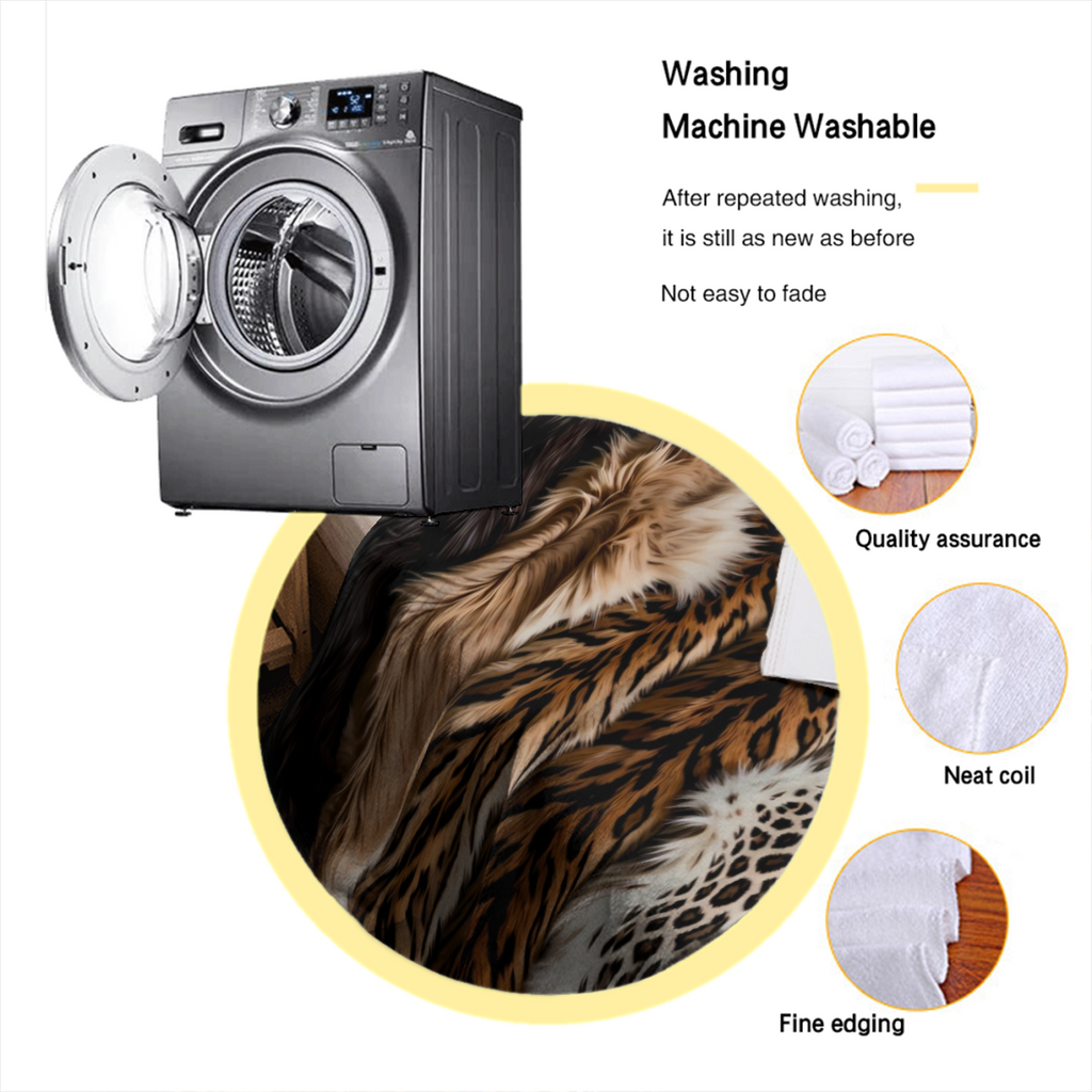 2D Flat, 1pc, Soft Cozy Blanket, Luxury Plush Faux Fur Flannel Blanket, with Realistic Leopard Cheetah Coyote Mink Animal Prints Ultra Soft Blanket All Season Comfort for Sofa Bed Camping Travel Cozy