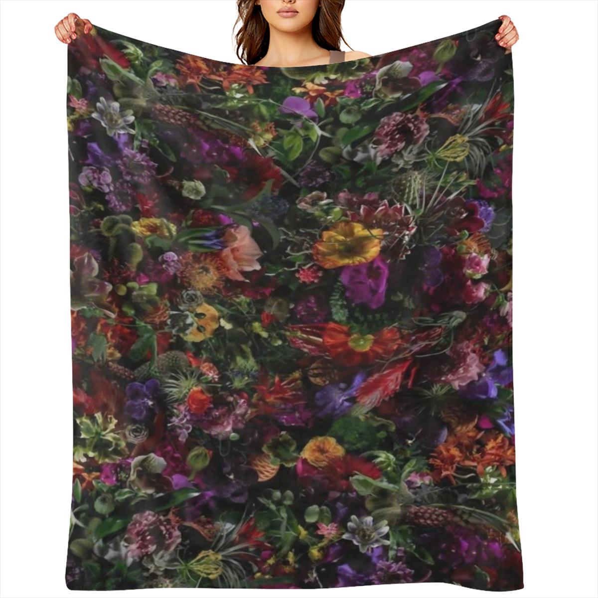 Cozy vintage floral flannelette blanket - soft, warm and versatile for sofas, beds, offices, camping and travel - the perfect gift for birthdays and Christmas