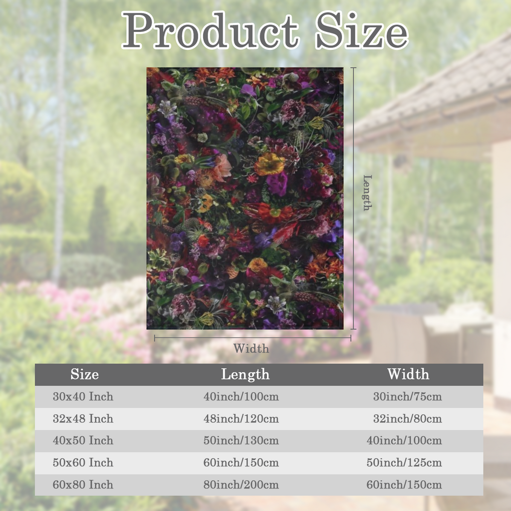 Cozy vintage floral flannelette blanket - soft, warm and versatile for sofas, beds, offices, camping and travel - the perfect gift for birthdays and Christmas