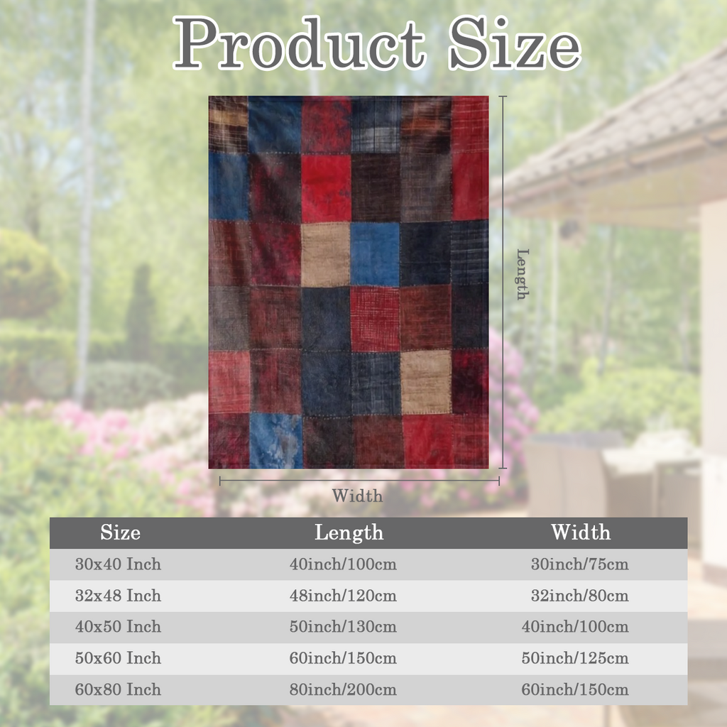 1pc Vintage Patchwork Plaid Print Fleece Throw Blanket - Soft, Cozy, and Warm Knitted Polyester Flannel Blanket for Sofa, Bed, Office, Car, and Outdoor Camping - All- Season Gift Blanket, 250- 300g