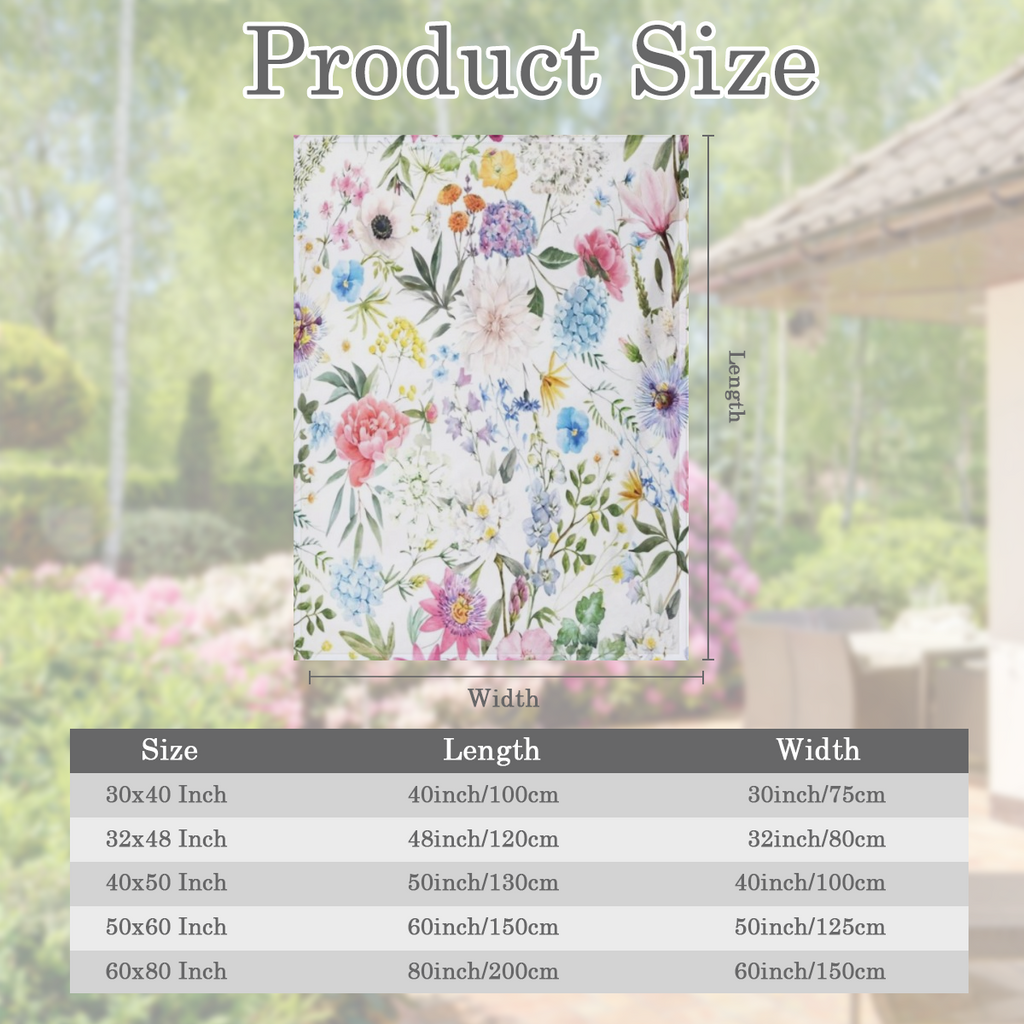 1pc Ultra- Cozy Super- Soft Floral Throw Blanket - Year- Round Comfort Companion for Sofa, Bed & Office, Perfect Home Decor & Gift for Girls & Adults