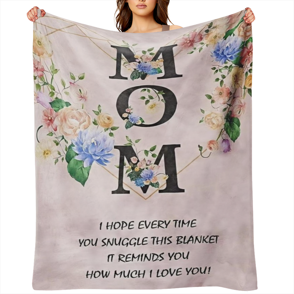 Soft Polyester Mom Gift Blanket 1pc Cozy Soft Mom Blanket Unique Mom Gift From Daughter Or Son Best Mothers Day Or Birthday Present Polyester Woven With Floral Design Fantasy Themed Stain Resistant Ma
