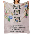 Soft Polyester Mom Gift Blanket 1pc Cozy Soft Mom Blanket Unique Mom Gift From Daughter Or Son Best Mothers Day Or Birthday Present Polyester Woven With Floral Design Fantasy Themed Stain Resistant Ma