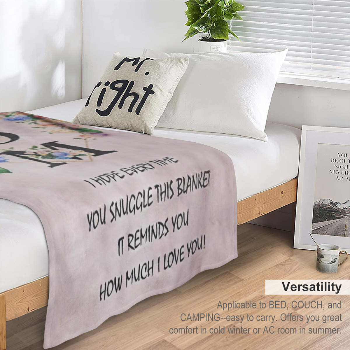 Soft Polyester Mom Gift Blanket 1pc Cozy Soft Mom Blanket Unique Mom Gift From Daughter Or Son Best Mothers Day Or Birthday Present Polyester Woven With Floral Design Fantasy Themed Stain Resistant Ma