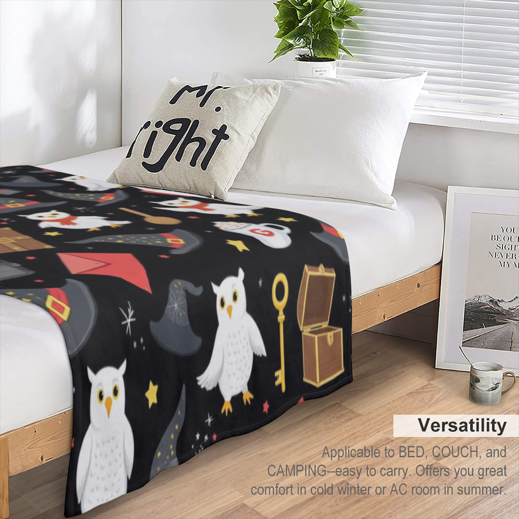 Cozy Black Cat Flannel Throw Blanket - Soft, Warm, and Stain-Resistant for Couch, Bed, Office, and Travel - Versatile All-Season Gift
