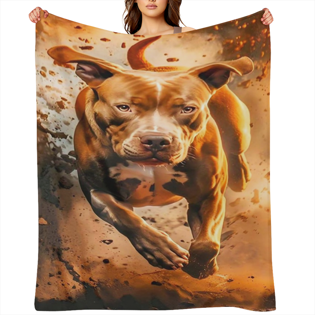A stunning Bulldog print blanket soft, warm and durable for all seasons - perfect for home, office or camping