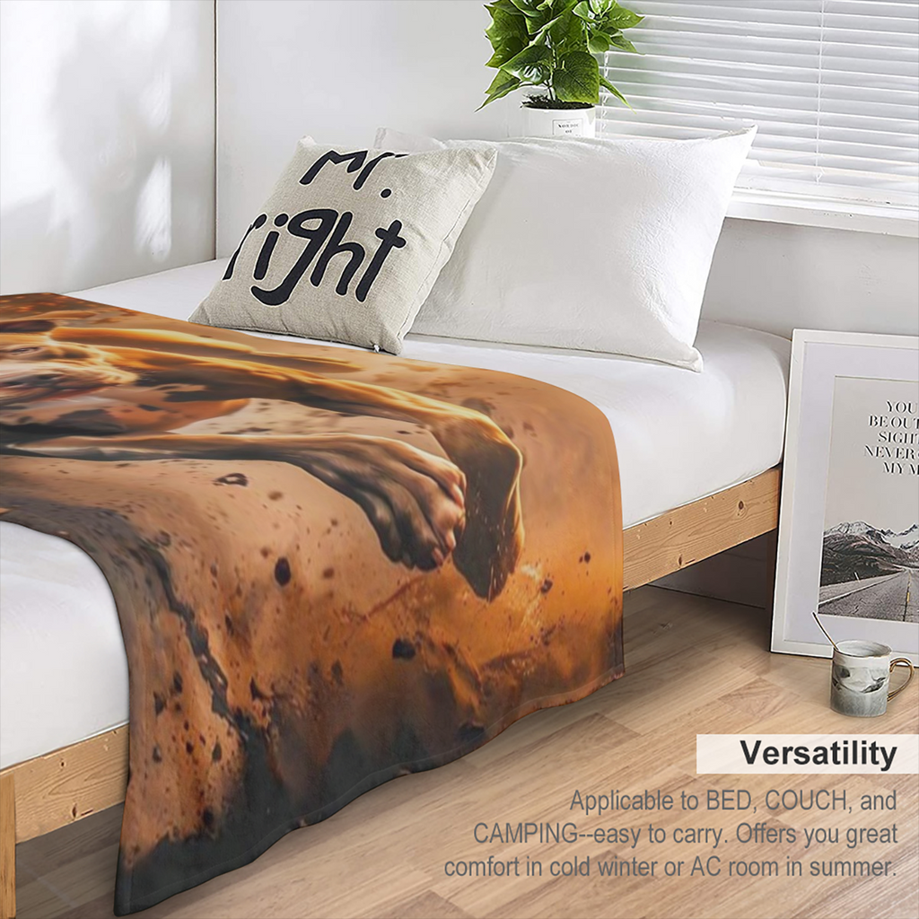 A stunning Bulldog print blanket soft, warm and durable for all seasons - perfect for home, office or camping