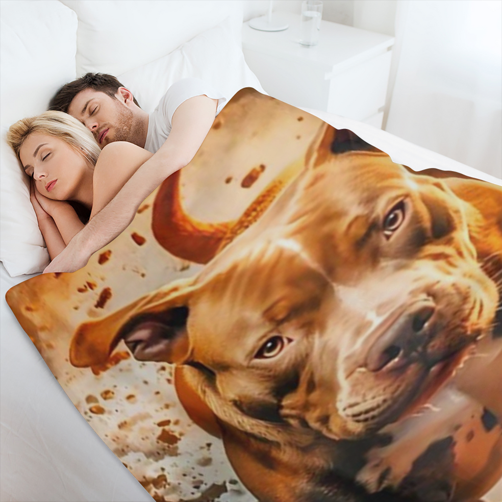 A stunning Bulldog print blanket soft, warm and durable for all seasons - perfect for home, office or camping