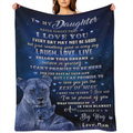 1pc Letter From Mom To Daughter Blanket, Contemporary Style, Outdoor Blanket, Travel Camping Blanket, Soft Comfort Blanket, Travel Sofa Bed, Office Home Decor, Birthday Blanket, Boys, Girls, Adults, A