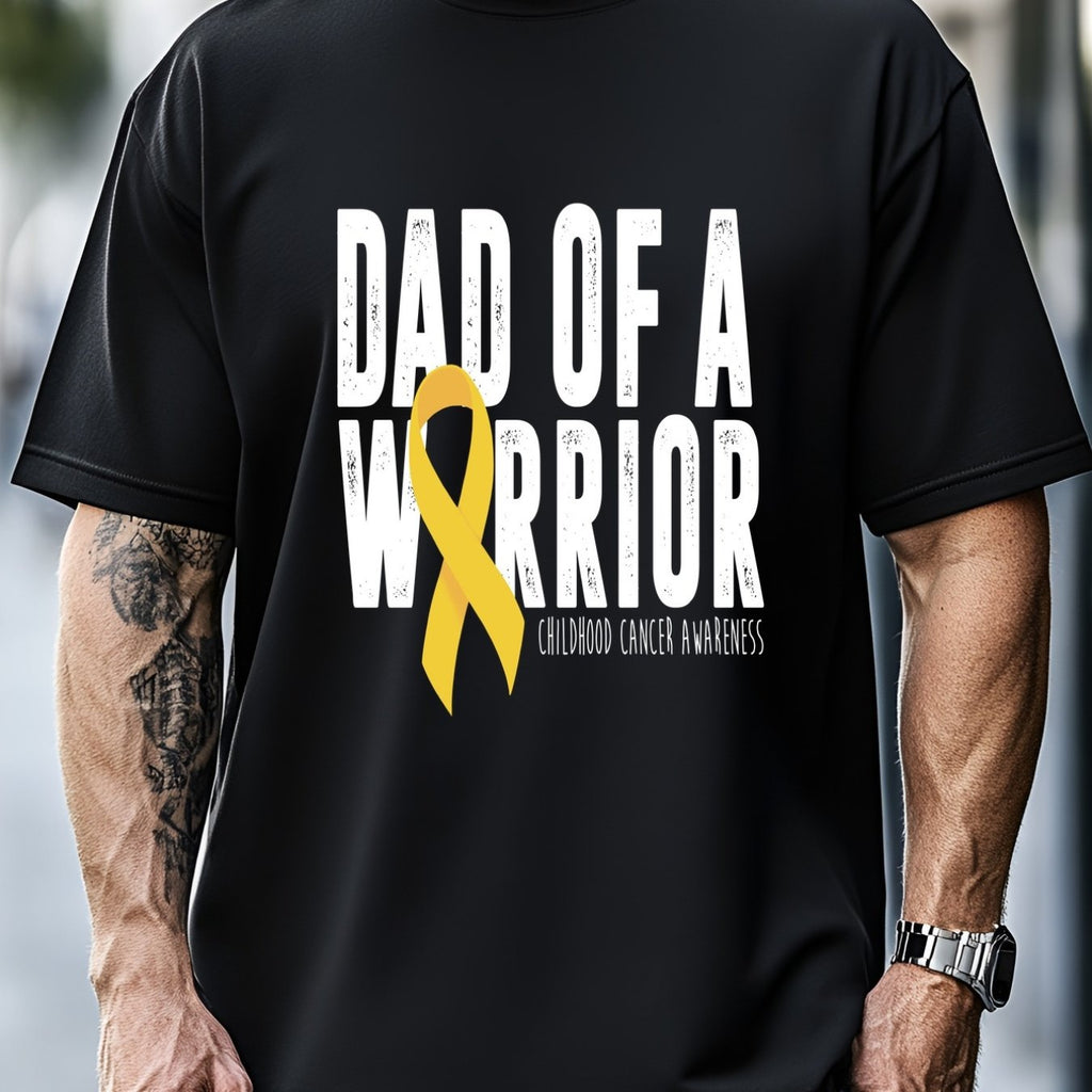 Dad Of A Childhood Cancer AwarenessMens Tee Cotton TBirthday HimShirtMens Tee Crew NeckMens Tee