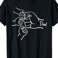 Men's 180g Heavyweight Cotton T-Shirt - Dad of 3 Fist Bump Daddy Design, Father's Day Gift, Casual Loose Fit Short Sleeve Shirt with 3 Print, Birthday Present for Dads (HSY Brand)