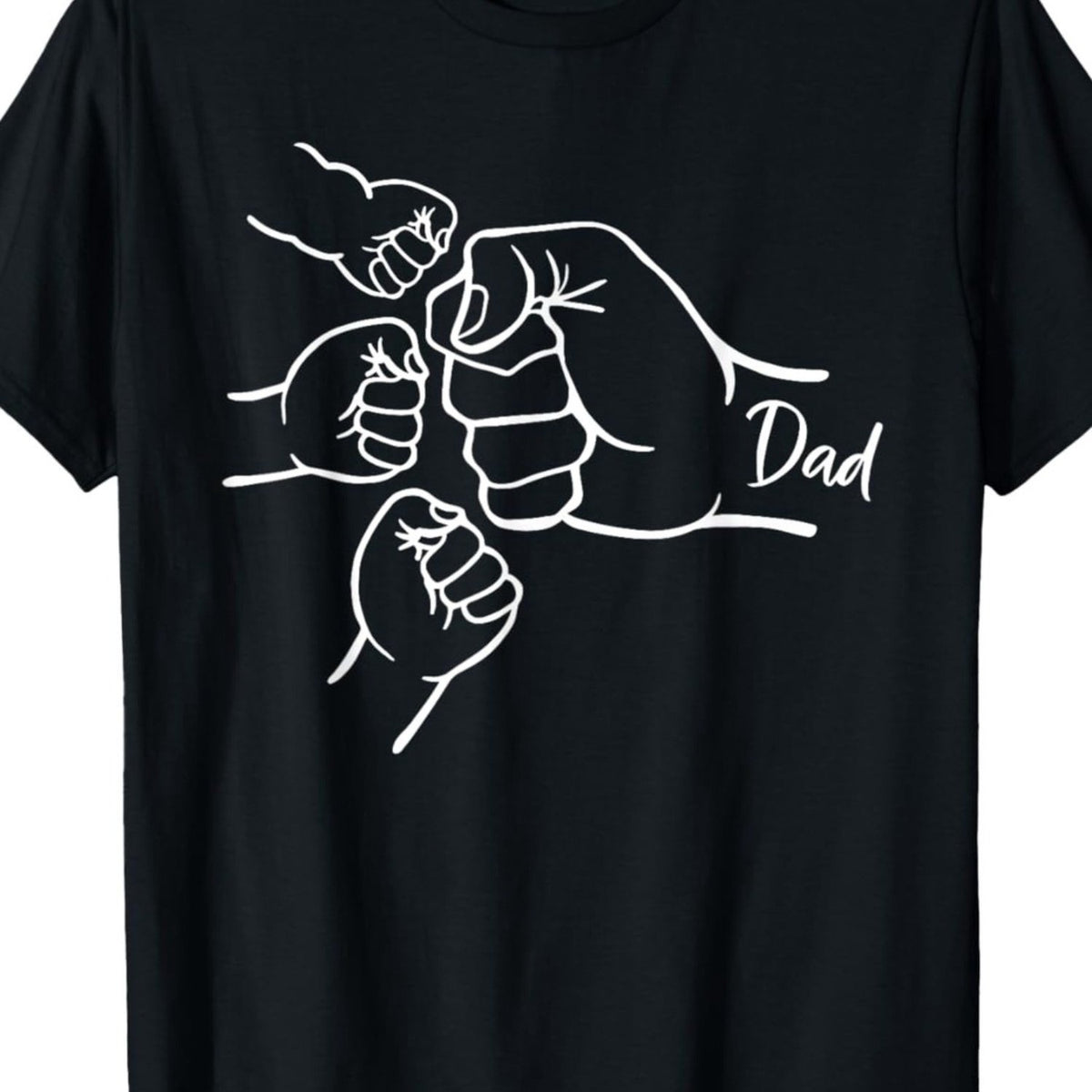 Men's 180g Heavyweight Cotton T-Shirt - Dad of 3 Fist Bump Daddy Design, Father's Day Gift, Casual Loose Fit Short Sleeve Shirt with 3 Print, Birthday Present for Dads (HSY Brand)