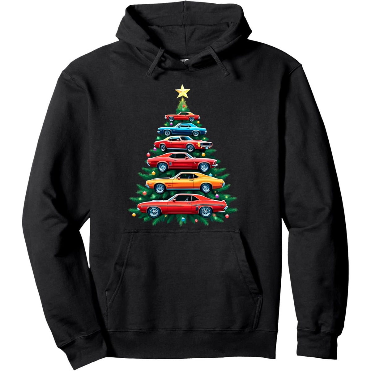 Men's Car Christmas Tree Hoodie
