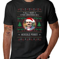 Le T-shirt Hercule Poirot : Tout  que je veux pour Noël – 220g, Vêtements Décontractés,T-shirt Quotidien,T-shirt Classique,Haut Élégant,Chemise Durable,Lavable en machine,Chemise de Vacances,Haut Imprimé,Cadeau de Noël,Fans d'Agatha Christie