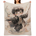 1pc Anime Cartoon Magician Pattern Digital Print Blanket Soft and Warm Blanket for Autumn and Winter Nap Blanket for Home Bedroom School Dormitory Office Lunch Break Outdoor Camping Multi-purpose All-