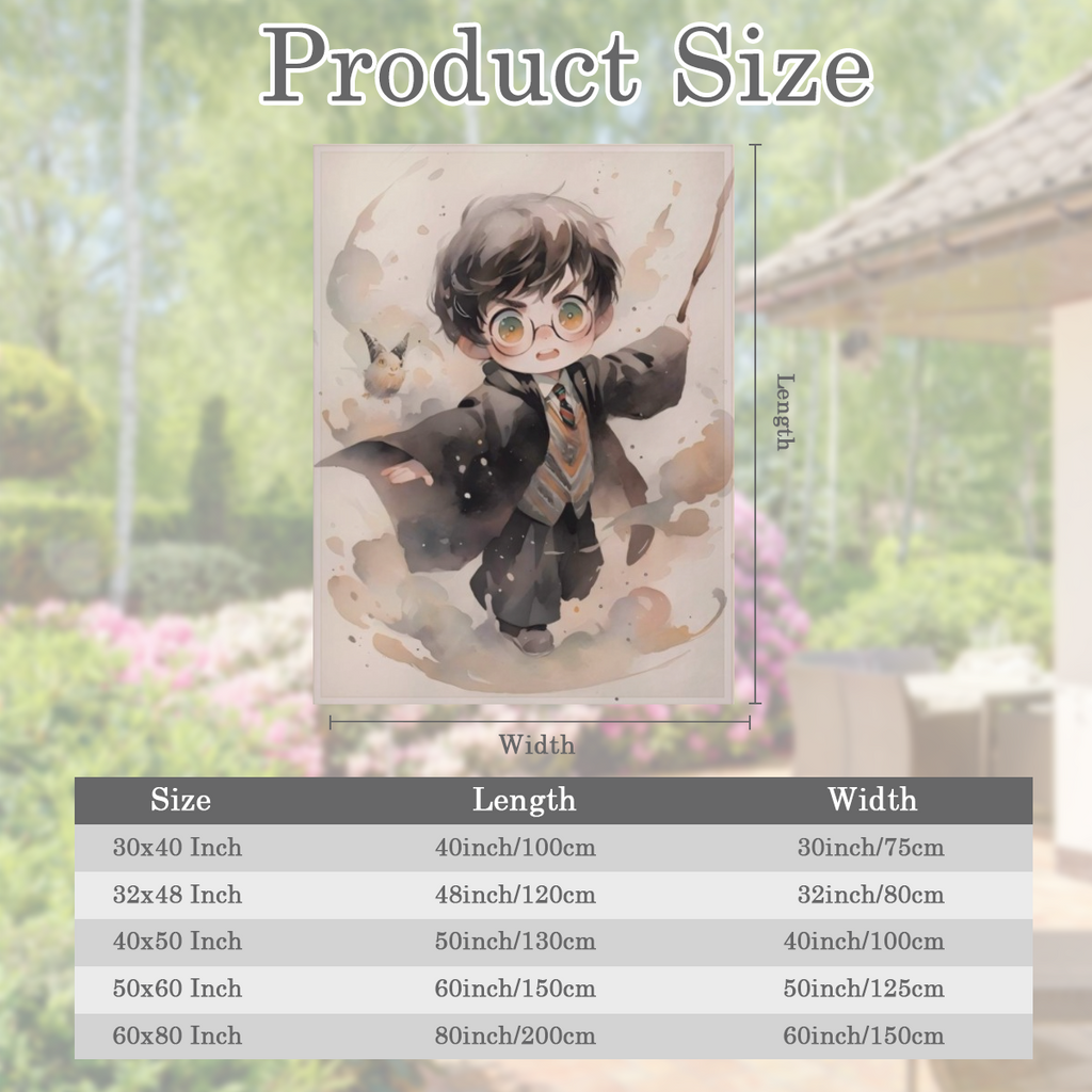 1pc Anime Cartoon Magician Pattern Digital Print Blanket Soft and Warm Blanket for Autumn and Winter Nap Blanket for Home Bedroom School Dormitory Office Lunch Break Outdoor Camping Multi-purpose All-
