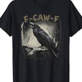 Men'S Vintage Crow T-Shirt - Gothic Crow And The Latin Name 'F-CAWF' Print, Soft And Breathable Black Crew Neck Tee, Relaxed Fit Dark Humor Shirt, Perfect for Bird Lovers, Crow Symbol Clothing