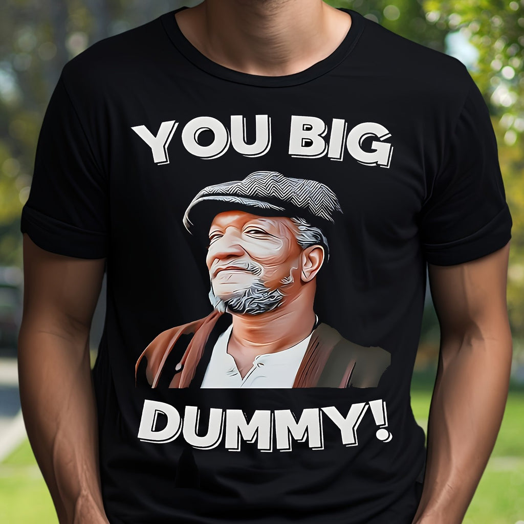 Sanford And Son Vintage Graphic T-Shirt - "You Big Dummy" Redd Foxx Classic TV Show Adult Tee, Casual Round Neck Short Sleeve Shirt for Men, Perfect, Trendy, Plain T-Shirt, Suitable for All Seasons, Best Gift, Fashionable, Casual, Street Style, 220