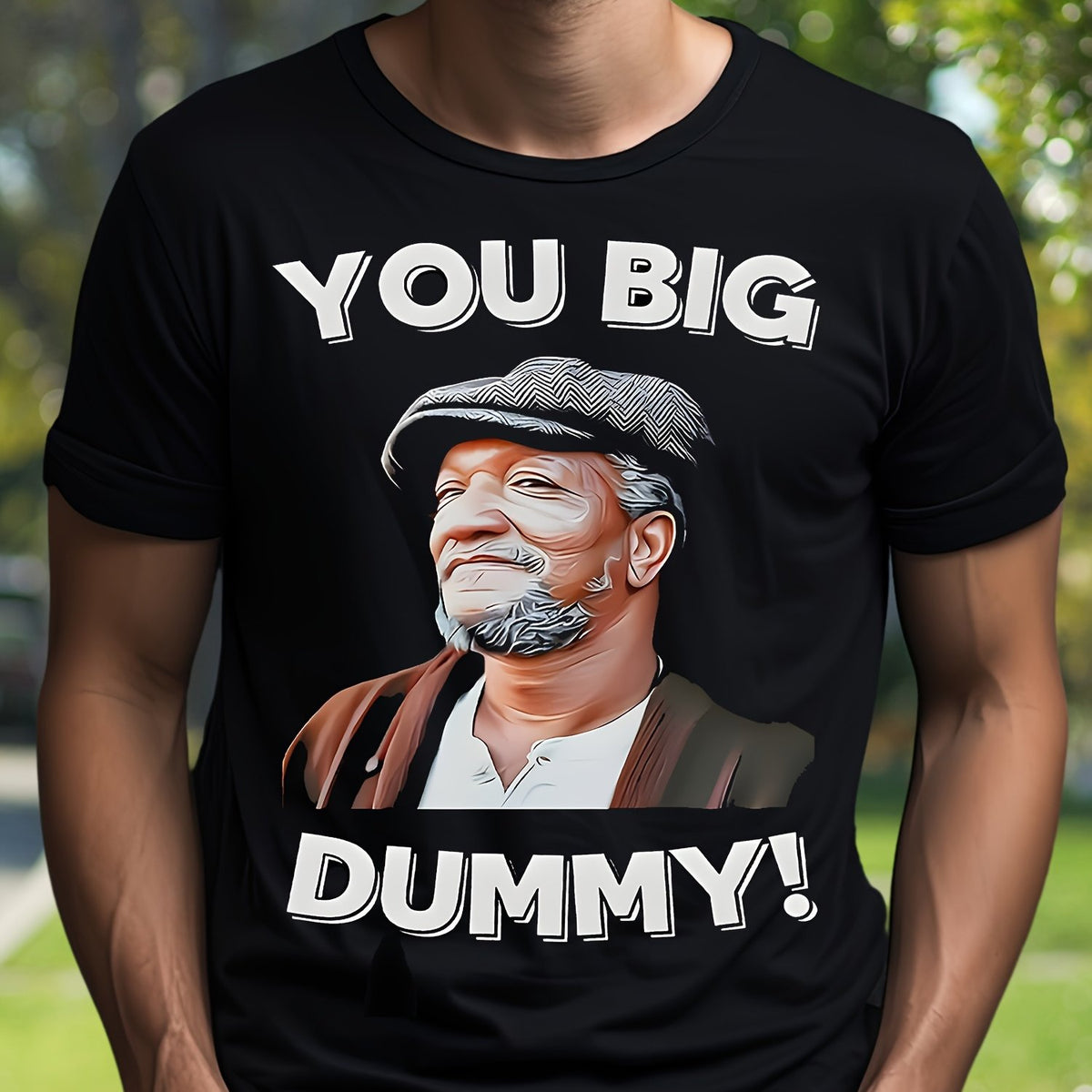 Sanford And Son Vintage Graphic T-Shirt - "You Big Dummy" Redd Foxx Classic TV Show Adult Tee, Casual Round Neck Short Sleeve Shirt for Men, Perfect, Trendy, Plain T-Shirt, Suitable for All Seasons, Best Gift, Fashionable, Casual, Street Style, 220