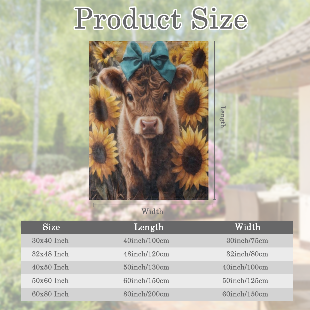 Cozy Sunflower and calf print flannel blanket - soft, warm and versatile for sofas, beds, cars, offices, camping - the perfect gift for all seasons