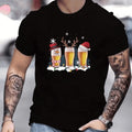 T-shirt graphique de Noël festif sur le thème de la bière