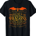 Men's 100% Cotton Dragon T-Shirt with "Do Not Disturb" Slogan & Orange Dragon Print - Loose Fit Casual Short Sleeve Crew Neck Top for Halloween/Christmas Costume or Casual Attire - Year-Round Comfortable Gift