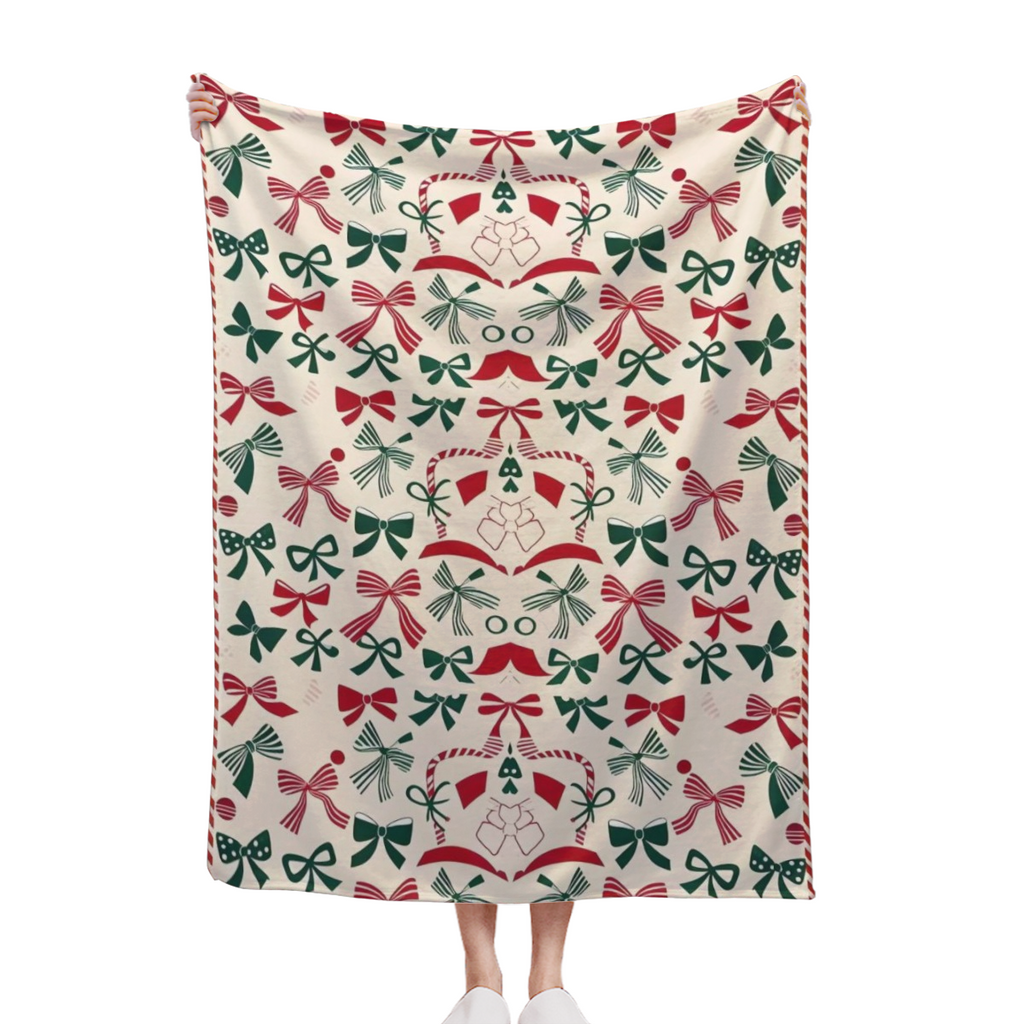 Kringle Express 60x80 Holiday Printed Throw with Border