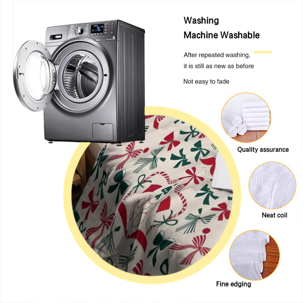 Kringle Express 60x80 Holiday Printed Throw with Border