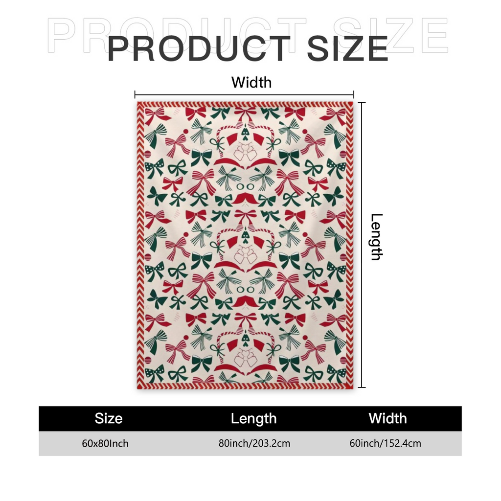 Kringle Express 60x80 Holiday Printed Throw with Border