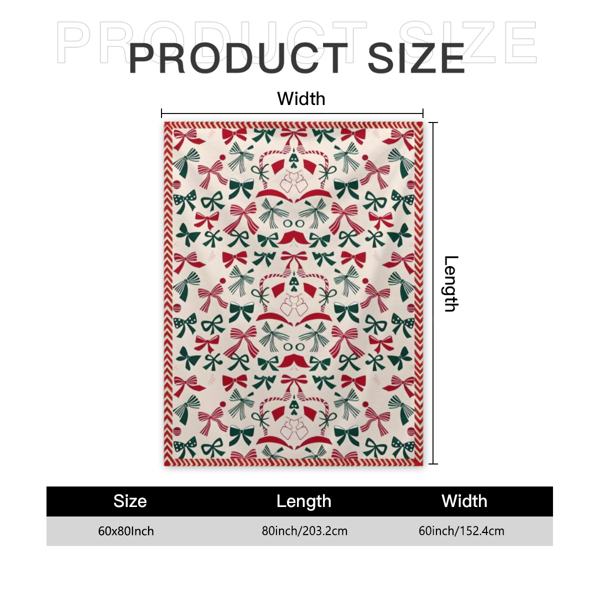 Kringle Express 60x80 Holiday Printed Throw with Border
