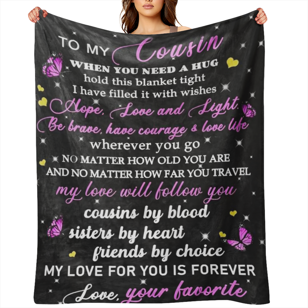 Cozy Soft Flannel Throw Blanket for Cousins - Perfect Birthday Gift All-Season Comfort Hand Wash Only