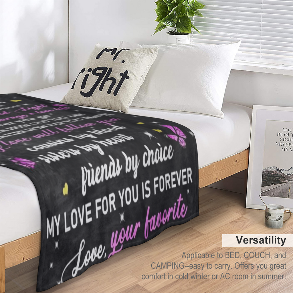 Cozy Soft Flannel Throw Blanket for Cousins - Perfect Birthday Gift All-Season Comfort Hand Wash Only
