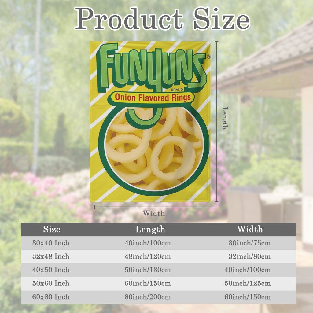1pc Funyuns Onion Flavored Rings Flannel Blanket - Soft Twill Throw for All Seasons Non-Electric Hand Washable Versatile for Bed Sofa Office Camping - Various Sizes Available