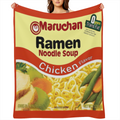 1pc Instant Noodle Soup Chicken Flavor Ramen Blanket Soft Cozy Lightweight Flannel Fluffy Microfiber All Season Funny Food Blanket Fuzzy Plush Throw Blankets For Couch Sofa Bed