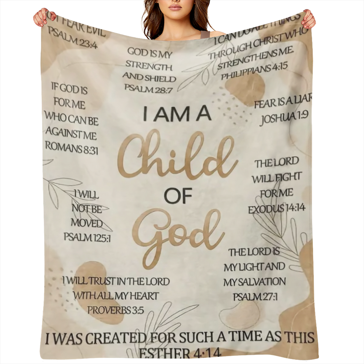 1pc Super Soft Fleece Bible Verse Blanket - Bedding Blankets & Throws with Double Sided Plush, Christian Gifts for Women, Religious and Inspirational, Comfortable and Cozy, Perfect for Secret Sister G