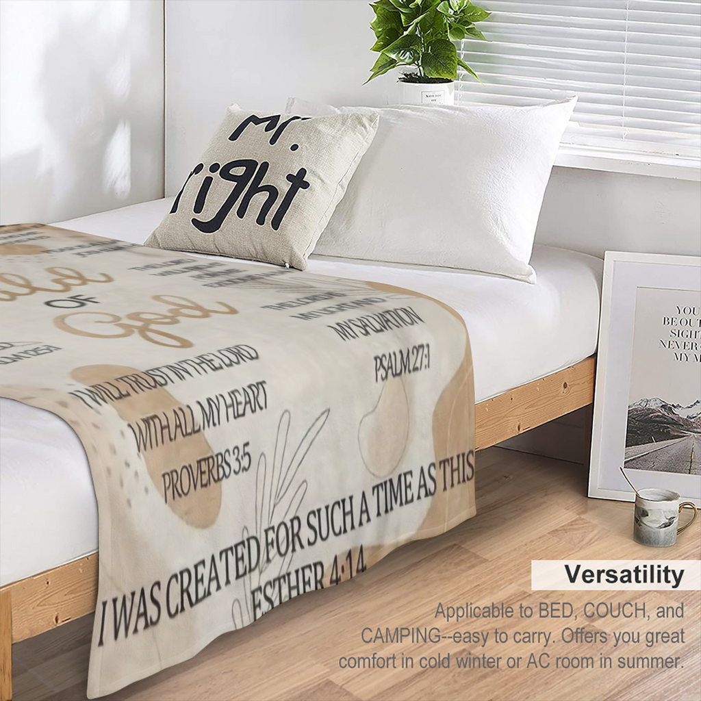 1pc Super Soft Fleece Bible Verse Blanket - Bedding Blankets & Throws with Double Sided Plush, Christian Gifts for Women, Religious and Inspirational, Comfortable and Cozy, Perfect for Secret Sister G