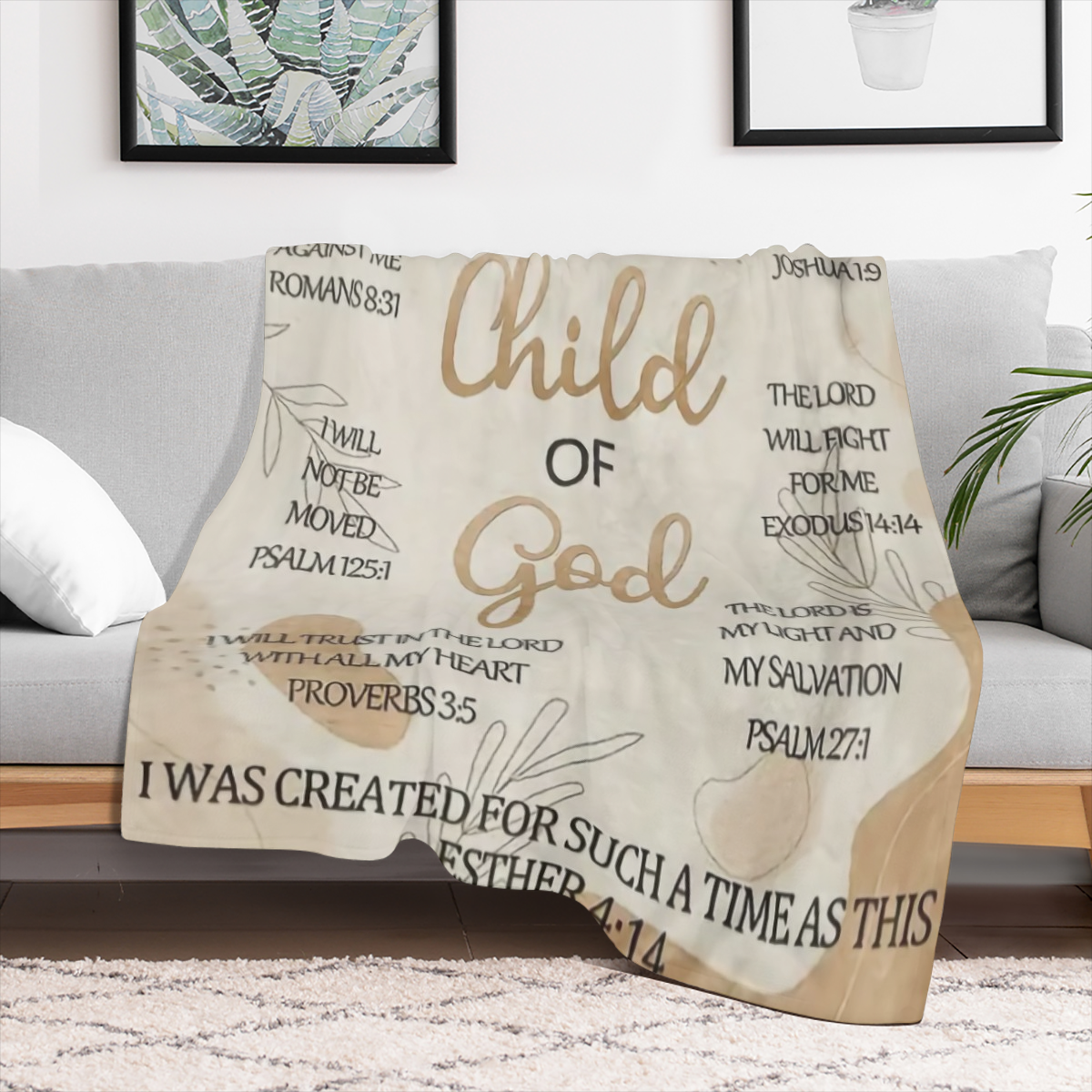 1pc Super Soft Fleece Bible Verse Blanket - Bedding Blankets & Throws with Double Sided Plush, Christian Gifts for Women, Religious and Inspirational, Comfortable and Cozy, Perfect for Secret Sister G