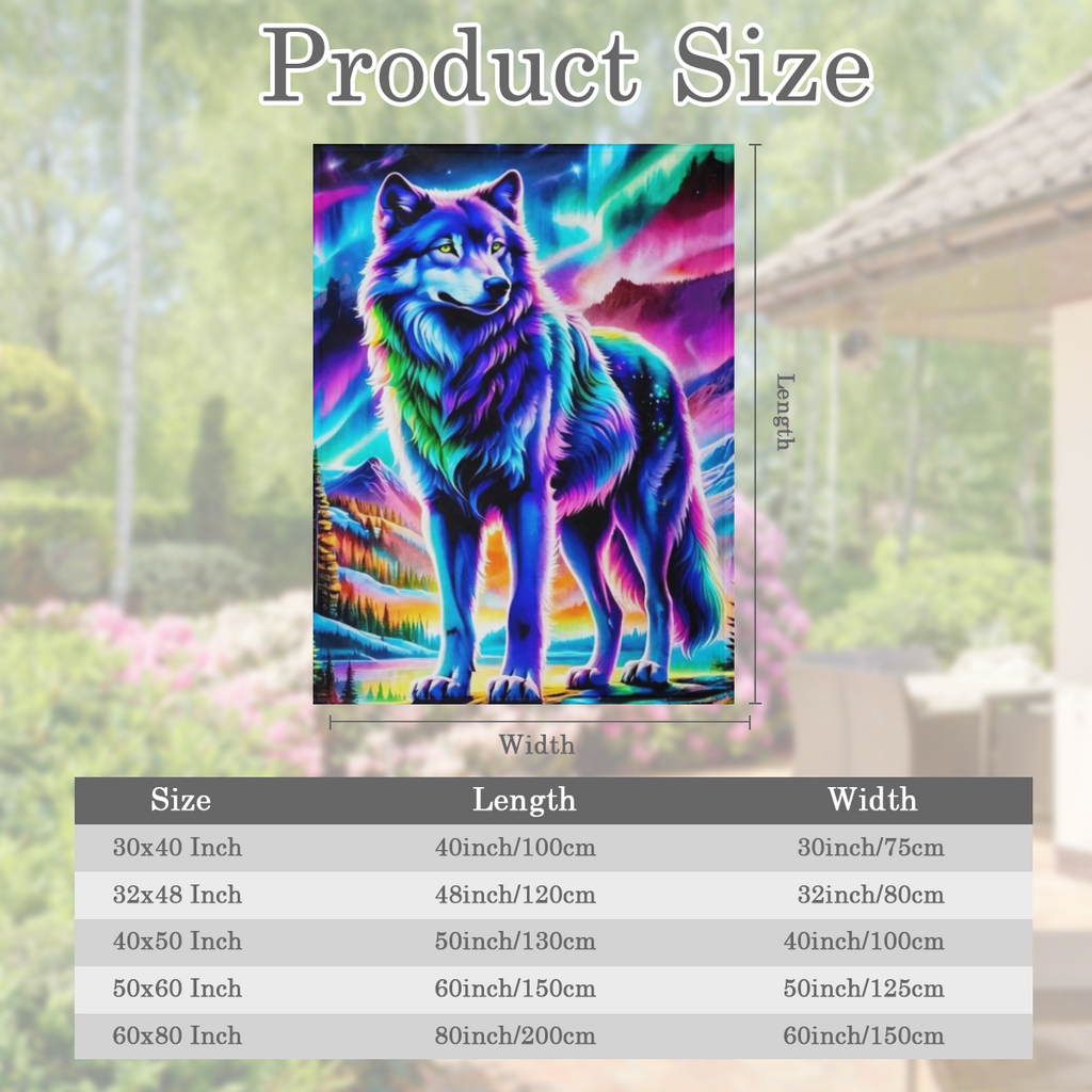 1pc Wolf Print Lightweight Flannel Throw Blanket - Soft, Warm, and Cozy for Sofa, Bed, Travel, Camping, Living Room, Office, Couch, Chair - All- Season Polyester Knit Blanket, Machine Washable, Digita
