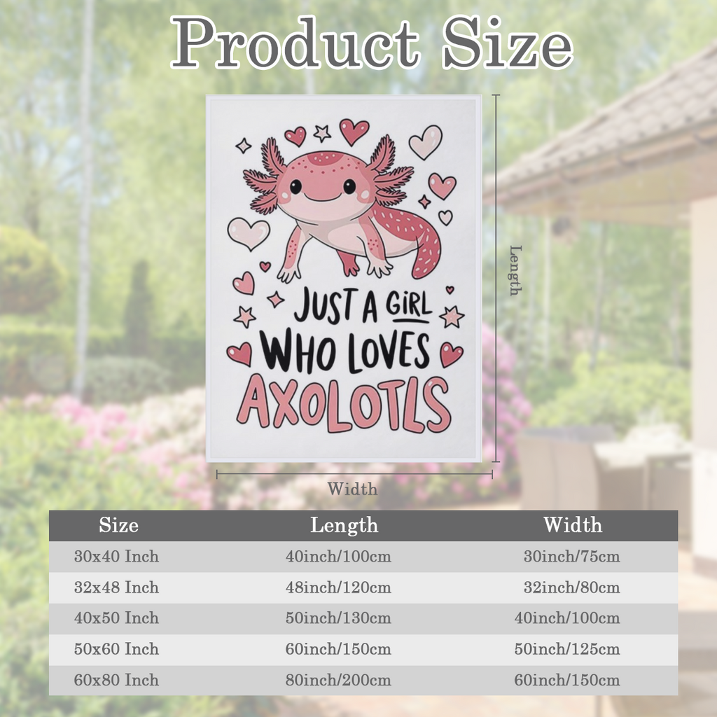 1pc Cute Axolotl Blanket Pink Axolotl with Hearts and Stars Print Perfect for Bedroom Decor Sofa Throw Bedspread Couch Cover Picnic Blanket Wall Hanging and Nursery Decor.