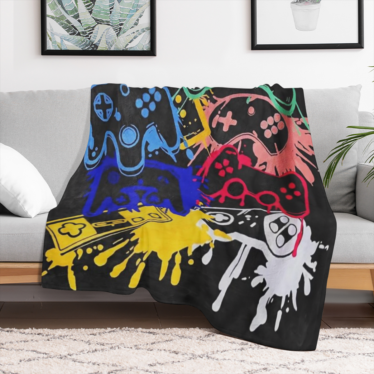 1pc Cozy Sloth Print Flannel Blanket - Soft, Lightweight, and Warm Throw for Sofa, Bed, Travel, Camping, Living Room, Office, Couch, Chair, and Bed - Perfect for Indoor and Outdoor