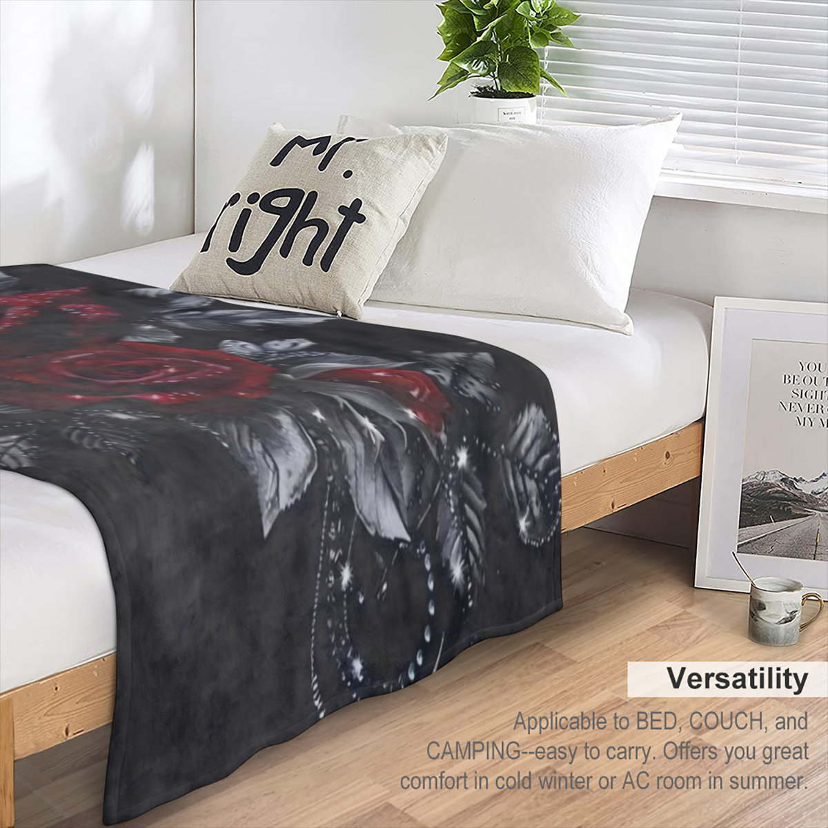 Cozy Bohemian Pattern Soft Warm 100 Polyester Machine Washable Perfect Gift for Friends Family Ideal for Napping Camping Travel and Home Decor 345