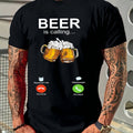 Men's Beer Lover T-Shirt "Beer is Calling" Slogan & Accept/Decline Message Design