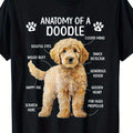 Doodle Dog Anatomy Graphic T-Shirt, 100 Cotton, Regular Fit, Crew Neck, Slight Stretch, Universal Fit, with All-Season Top for Men and Women, for Casual, Running, Team Sports, Festive Occasions, and Gifts