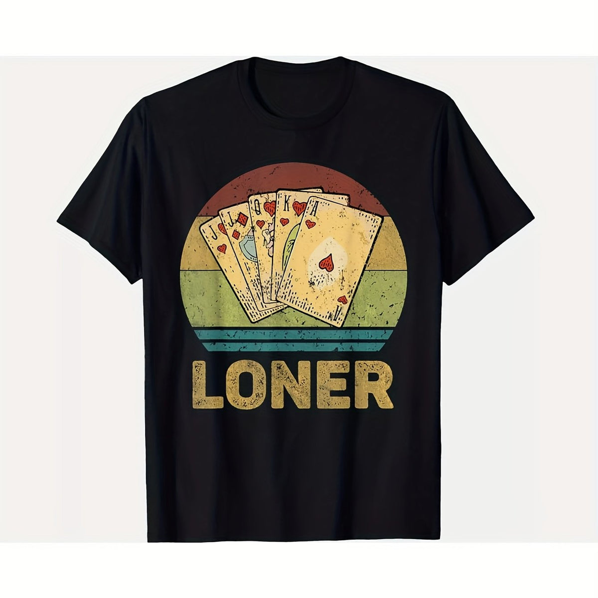 Loner Vintage Euchre Card Game Cotton Birthday Shirt for Him - 180g