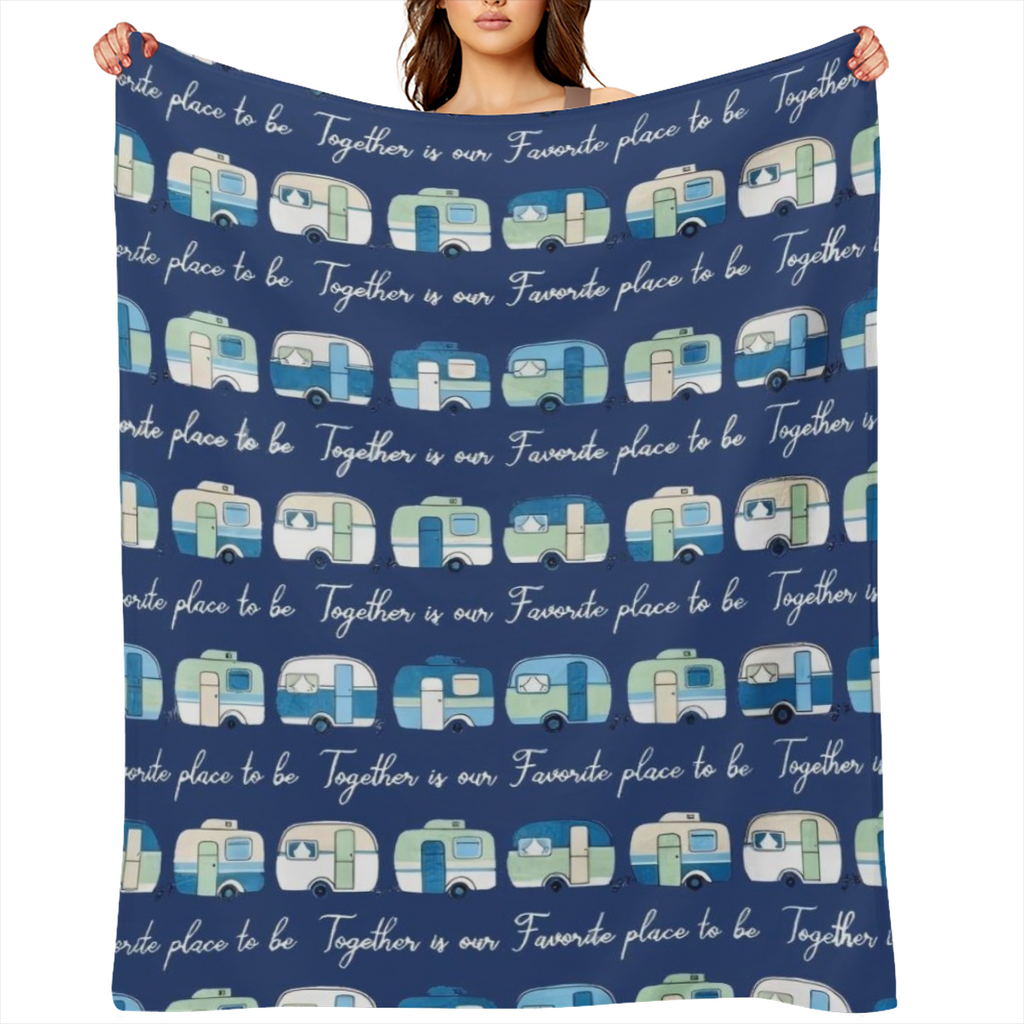 Camping Blanket, Camping Lovers Gift Ideas for Men or Woman, Super Soft Throws Flannel Fleece Blankets Gifts for Camper Outdoor, Campsite Outdoors RV Travel Hiking Bed Sofa Couch