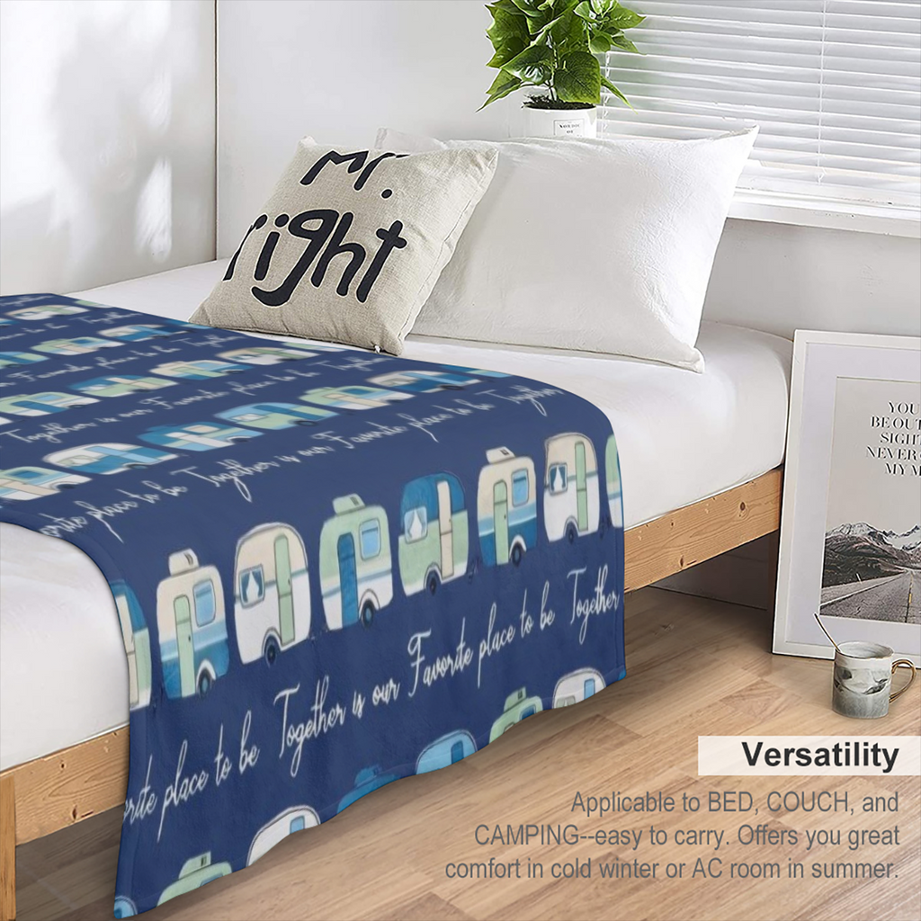 Camping Blanket, Camping Lovers Gift Ideas for Men or Woman, Super Soft Throws Flannel Fleece Blankets Gifts for Camper Outdoor, Campsite Outdoors RV Travel Hiking Bed Sofa Couch