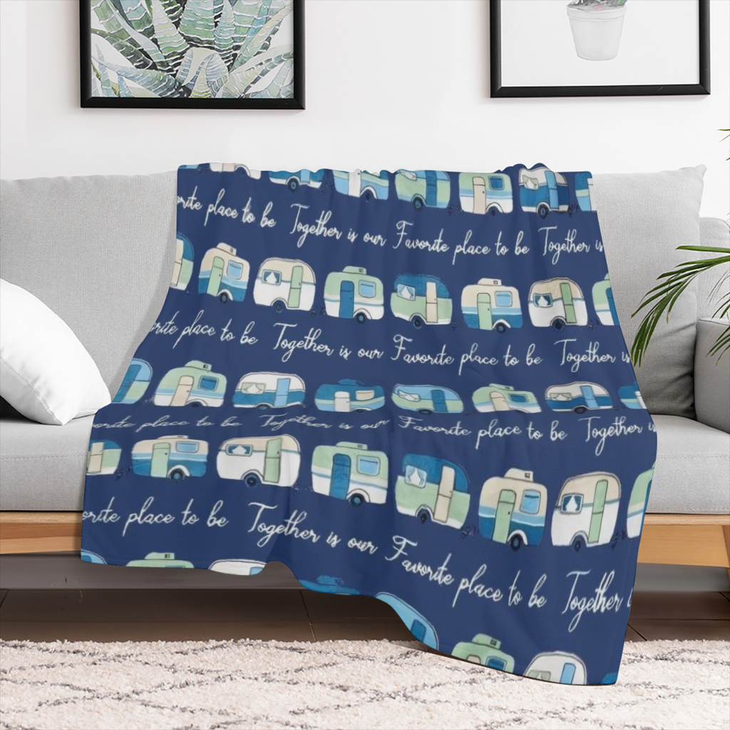 Camping Blanket, Camping Lovers Gift Ideas for Men or Woman, Super Soft Throws Flannel Fleece Blankets Gifts for Camper Outdoor, Campsite Outdoors RV Travel Hiking Bed Sofa Couch
