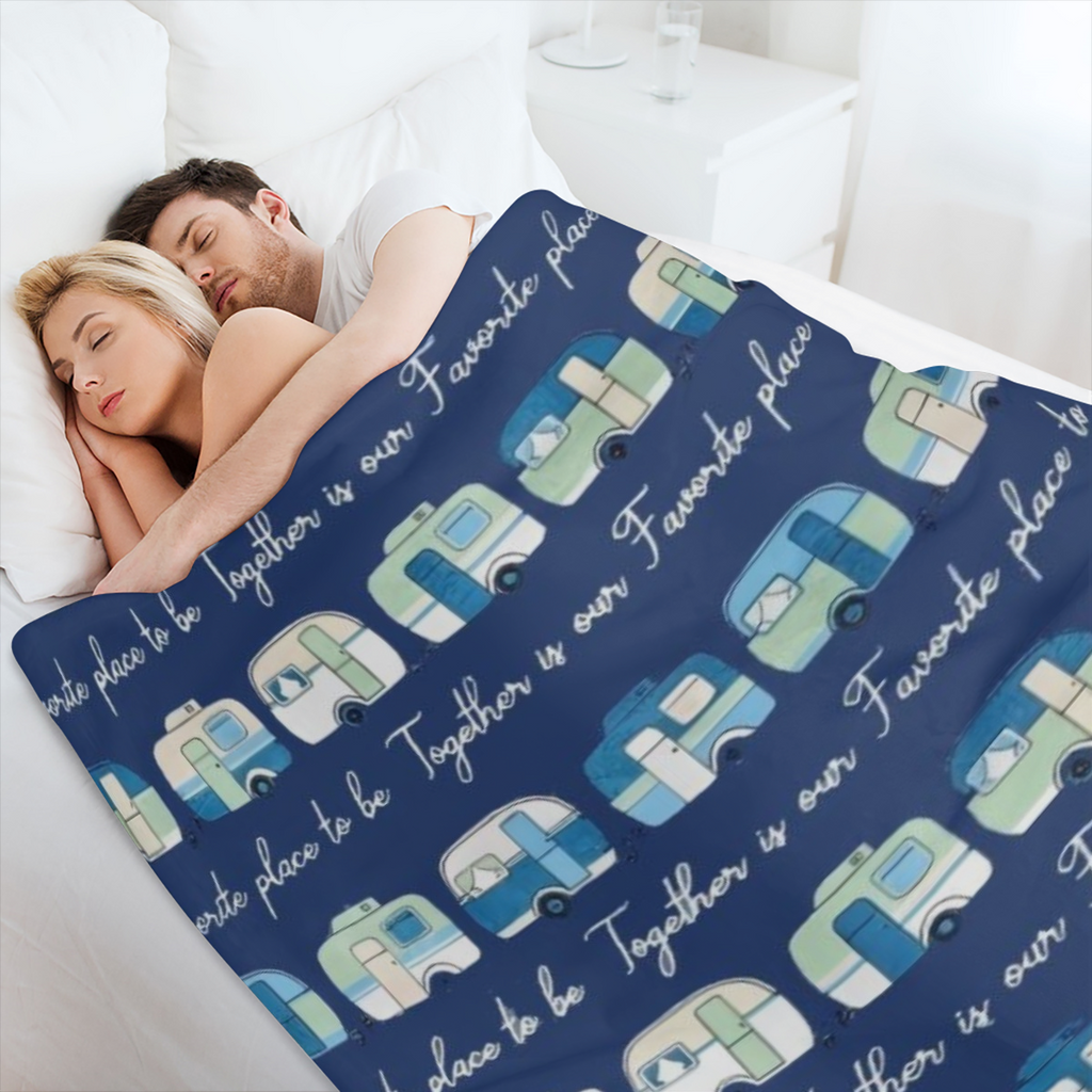 Camping Blanket, Camping Lovers Gift Ideas for Men or Woman, Super Soft Throws Flannel Fleece Blankets Gifts for Camper Outdoor, Campsite Outdoors RV Travel Hiking Bed Sofa Couch