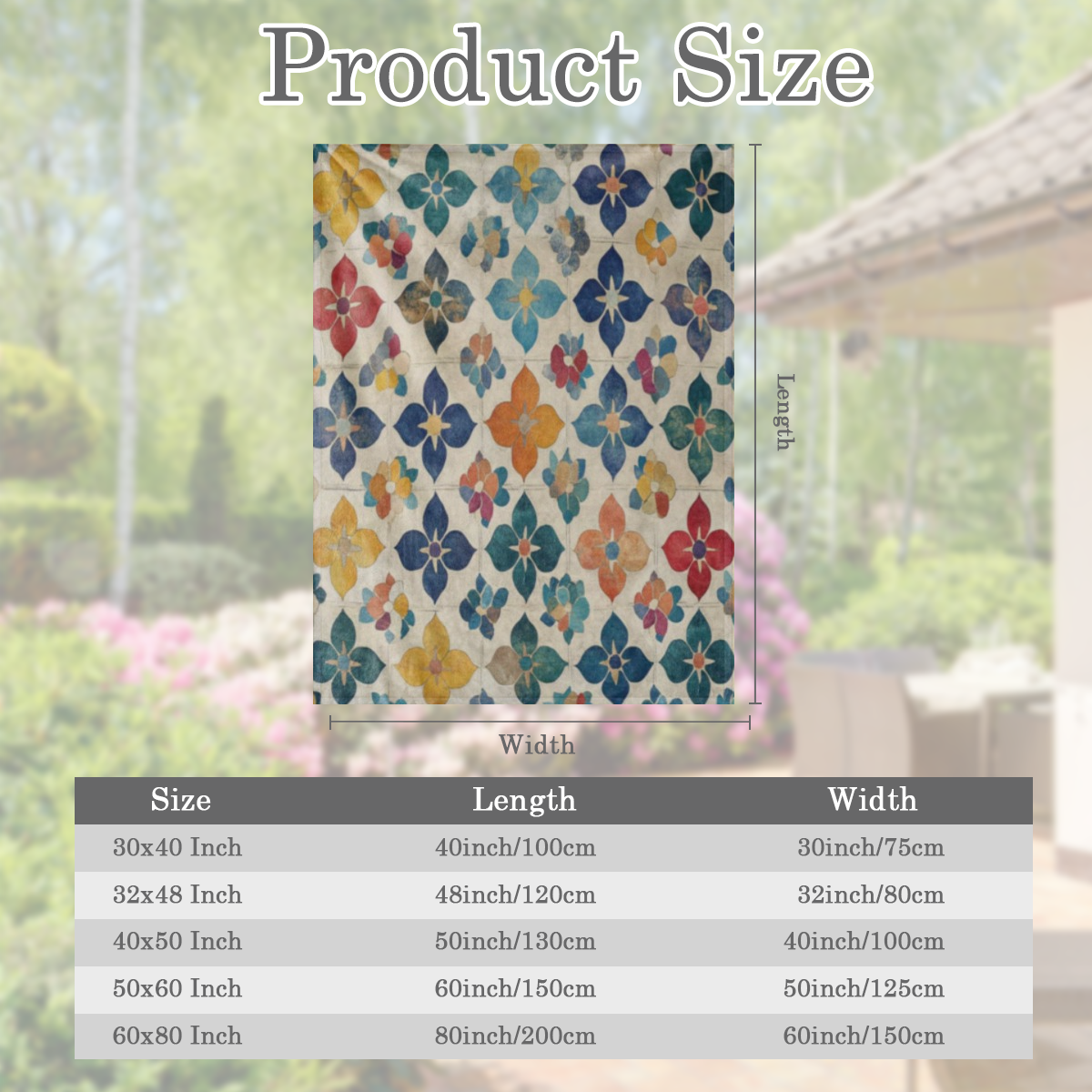 A vintage geometric floral print fleece blanket - soft, warm, all year round knitted polyester blanket for sofas, beds, offices, camping, travel - the ideal gift for any occasion.