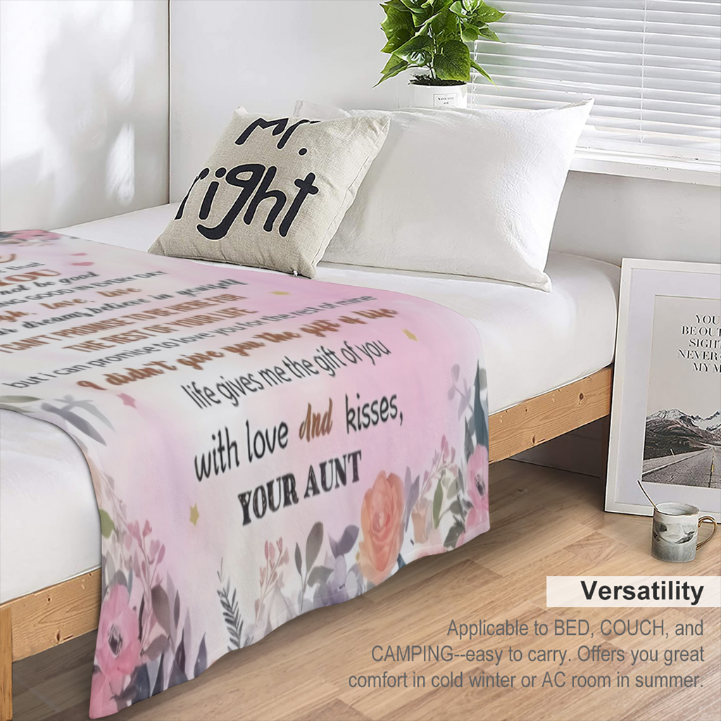 All- Season Soft & Cozy Flannel Throw Blanket - Perfect for Travel, Sofa, Bed, Office Nap - Ideal Birthday Gift ' to My Niece' Print
